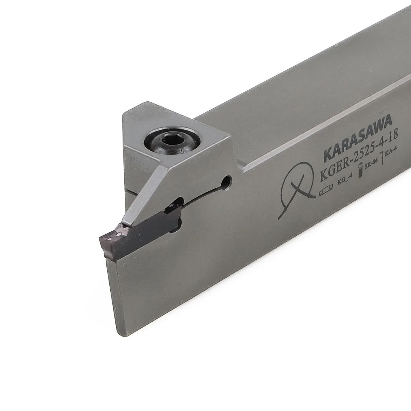 Portautensile KARASAWA per scanalatura esterna e troncatura KGER-2525-4-18 con inserto da scanalatura