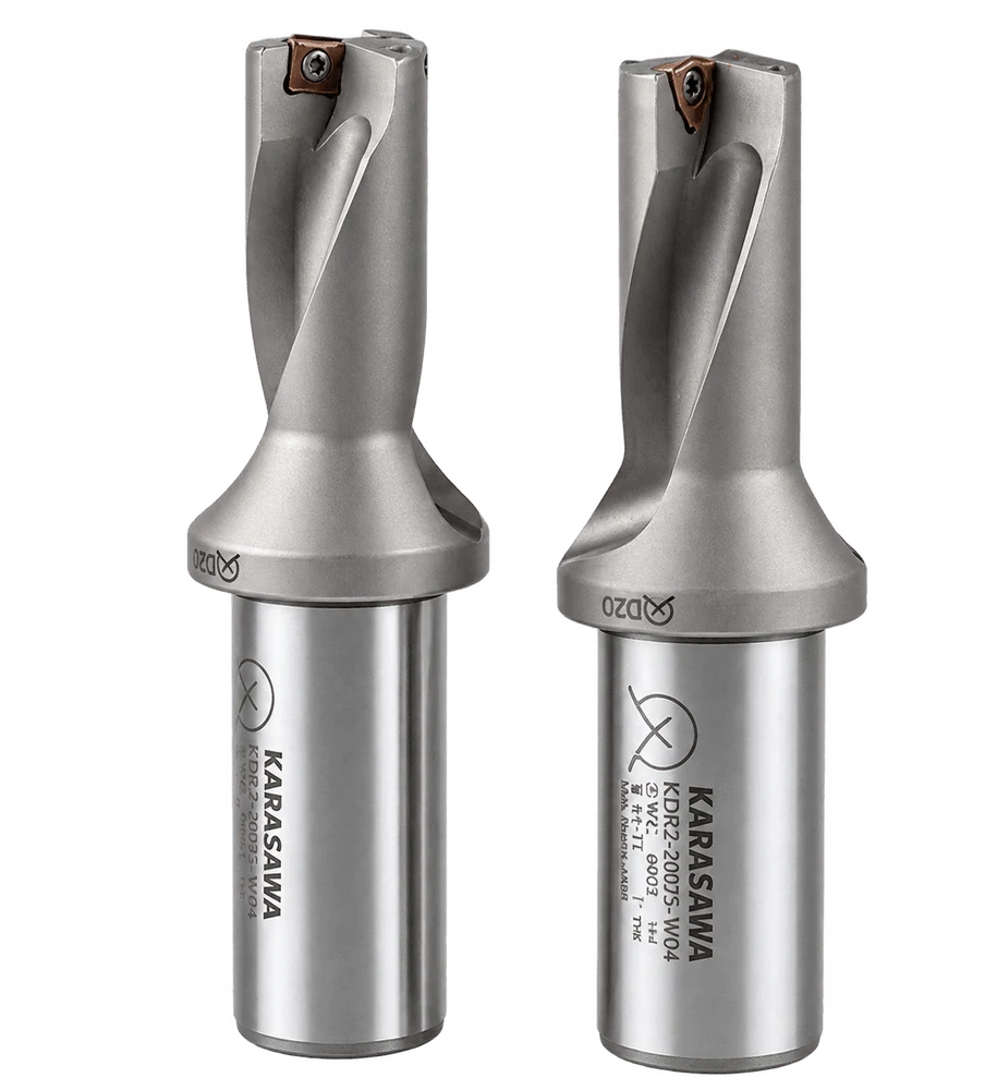 Punte a inserti KARASAWA KDR2-20025-S06 e KDR2-20025-W04, diametro 20 mm, codolo cilindrico