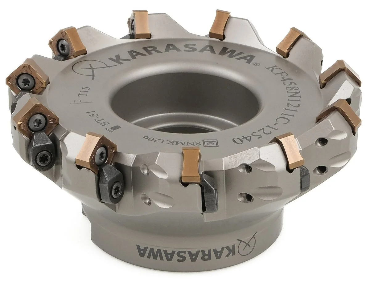 Fresa a spianare KARASAWA KF458N1211C-12540 con inserti ottagonali bifacciali 8NMK1206